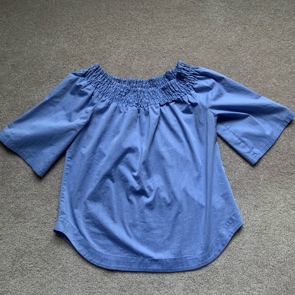 Off the shoulder blue/ denim looking top